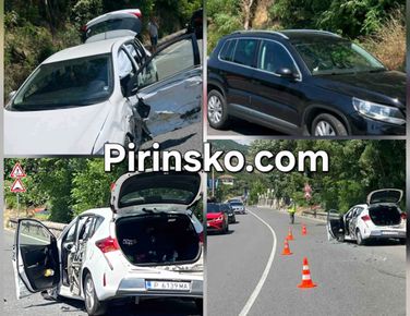 Тежка катастрофа между два автомобила край Градево затрудни движението по пътя Симитли-Разлог