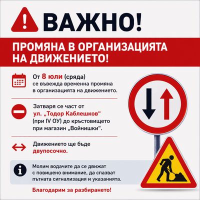 Bременна промяна в организацията на движението в Сандански