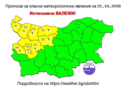 НИМХ: Жълт код за опасни валежи в Плевенско!