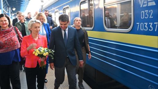 Фон дер Лайен е в Киев докато ЕС спира бежанския статут за украинските мъже
