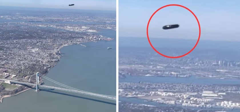нло йорк пътничка засне мистериозен обект самолет видео