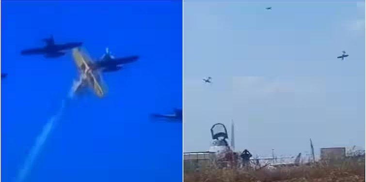 авиошоу португалия прекъснато удар два самолета видео