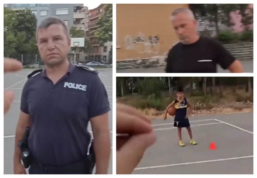пълен абсурд полицаи гонят баща детето училищна площадка видео