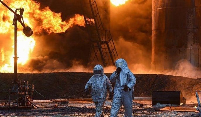 три обекта горят петролна база русия атака дронове украйна