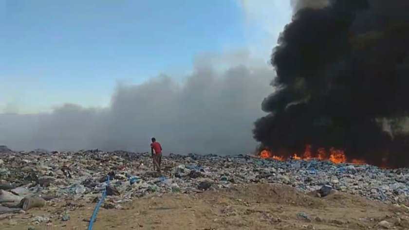голям пожар сметището село шишманци пловдив