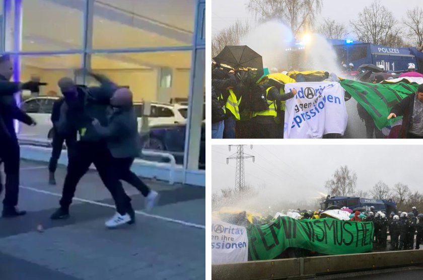 бой кръв германия ранени депутати политици видео