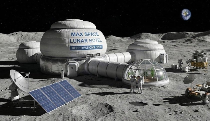 лунен хотел 250 000 долара max space отваря резервации космоса видео
