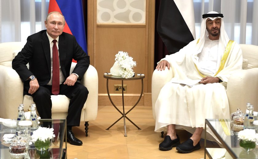 путин проведе разговори президента оае мохамед бин зайед
