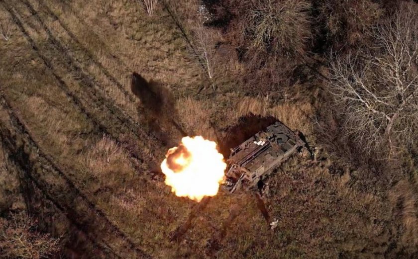 руската армия унищожи първия танк leopard 1a5