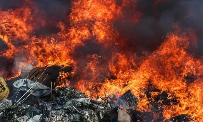 пламъци обхванаха депото отпадъци стара загора