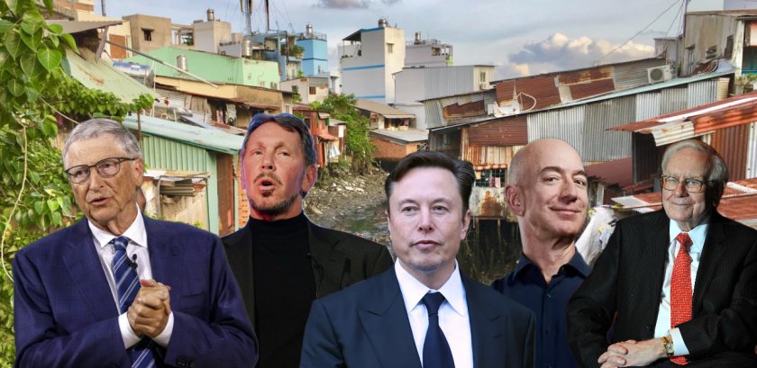 петимата богати света удвоили богатството докато пет милиарда души станали бедни