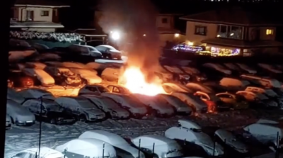 Бачорски пусна ВИДЕО от палежа на фирмения му автомобил