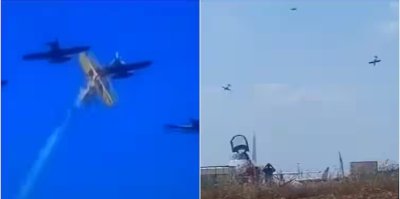 Авиошоу в Португалия бе прекъснато от удар между два самолета (ВИДЕО)
