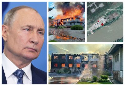 Изгоря резиденцията на Путин в Алтай: медии показаха снимки
