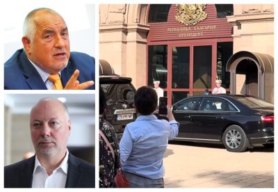 Лидерът на ГЕРБ пристигна в президенството за получаване на първия мандат заедно с Росен Желязков (ВИДЕО)