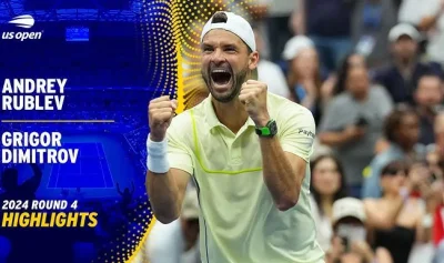 Григор Димитров е на четвъртфинал на US Open след епична победа срещу Андрей Рубльов