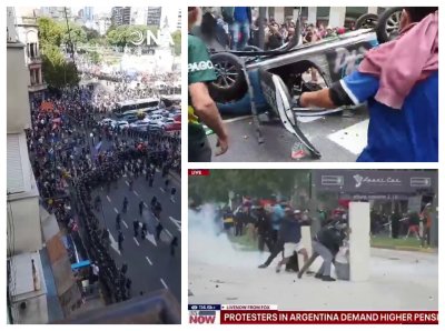 Сблъсъци и хаос на протест на пенсионери в Аржентина: Десетки арестувани и ранени (ВИДЕО)