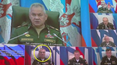 "Убитият" от Украйна командир на Черноморския флот, се появи във видео със Сергей Шойгу