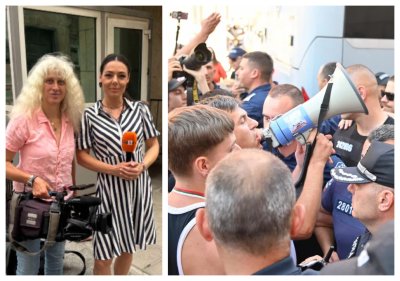 Протестиращи срещу еврото нападнаха екип на БНТ в центъра на София
