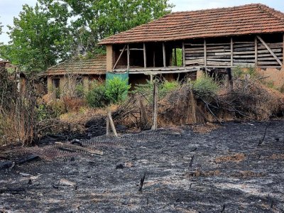 Пет къщи и фотоволтаична централа спасени при пожар в село Червена
