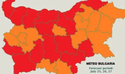 MeteoBulgaria издаде предупреждения от втора и трета степен за ЖЕГА!