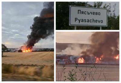 Цистерни с дизел избухнаха след дерайлиране на товарен влак край Пясъчево (ВИДЕО)