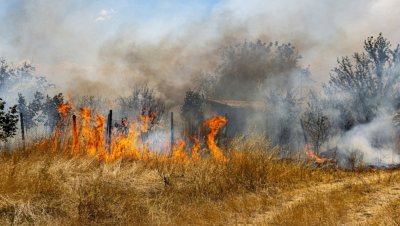 Голям пожар край Българово &ndash; евакуират хора от вилната зона