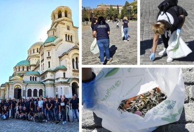 Доброволци събраха 10 кг фасове в центъра на София