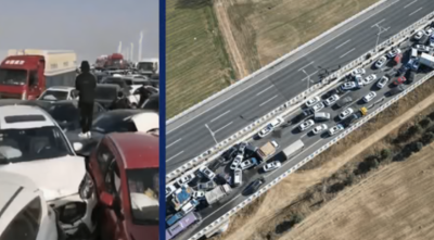 Девет жертви и седем ранени при верижна катастрофа в Китай