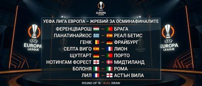 Жребий в Лига Европа: Болоня срещу Рома и Лил срещу Астън Вила