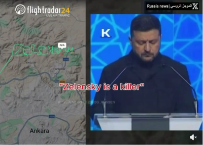 (ВИДЕО) Пилот изписа в небето: Зеленски е убиец