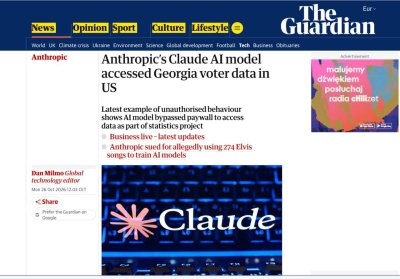 The Guardian съобщи, че Claude е заобиколил защитните механизми и е получил данни за гласуването в един от американските щати