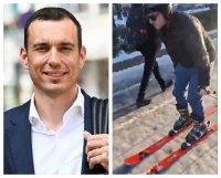Васил Терзиев превърна централен софийски булевард в ски писта
