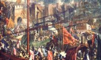 На 13 април 1204 г. Константинопол е завладян от рицарите на Четвъртия кръстоносен поход