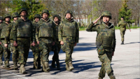 Тържествено изпращане на български военни за мисията на НАТО в Косово