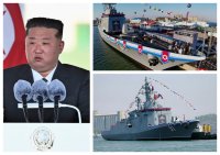 Ким Чен-ун представи нов боен разрушител, построен изцяло със севернокорейски технологии (СНИМКИ)