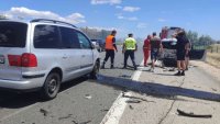 Пожар и катастрофа блокираха АМ "Хемус" край Шумен