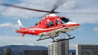 Медицински хеликоптер транспортира пострадал в катастрофа мъж от Гоце Делчев до София