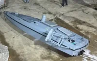Откриха украински морски дрон камикадзе в Черно море (ВИДЕО)