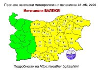 Метеоролозите предупреждават: утре има опасност от порои и градушки