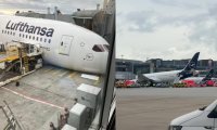 Инцидент на летището във Франкфурт: Пътнически самолет Boeing 787-9 се сгромоляса (СНИМКИ+ВИДЕО)