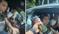 Освободиха младежа, заснет с райски газ зад волана в Пловдив (ВИДЕО)